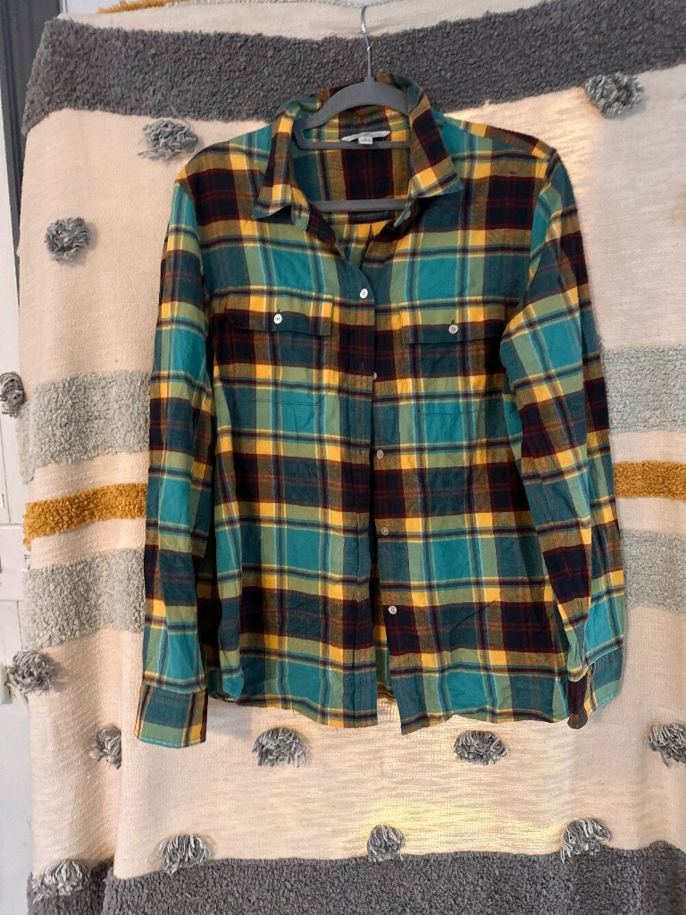 L.L. Bean Signature Women's Plaid Flannel Button Down Shirt Size Large